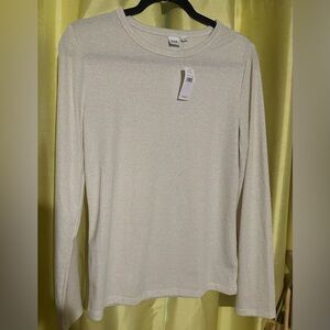 Gap long sleeve tee gold sparkle striped new with tags